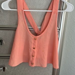 Cute strappy peach crop top size medium